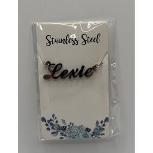 Lexie Name Plate Necklace‎ Pendent Stainless Steel Female Personalized Custom